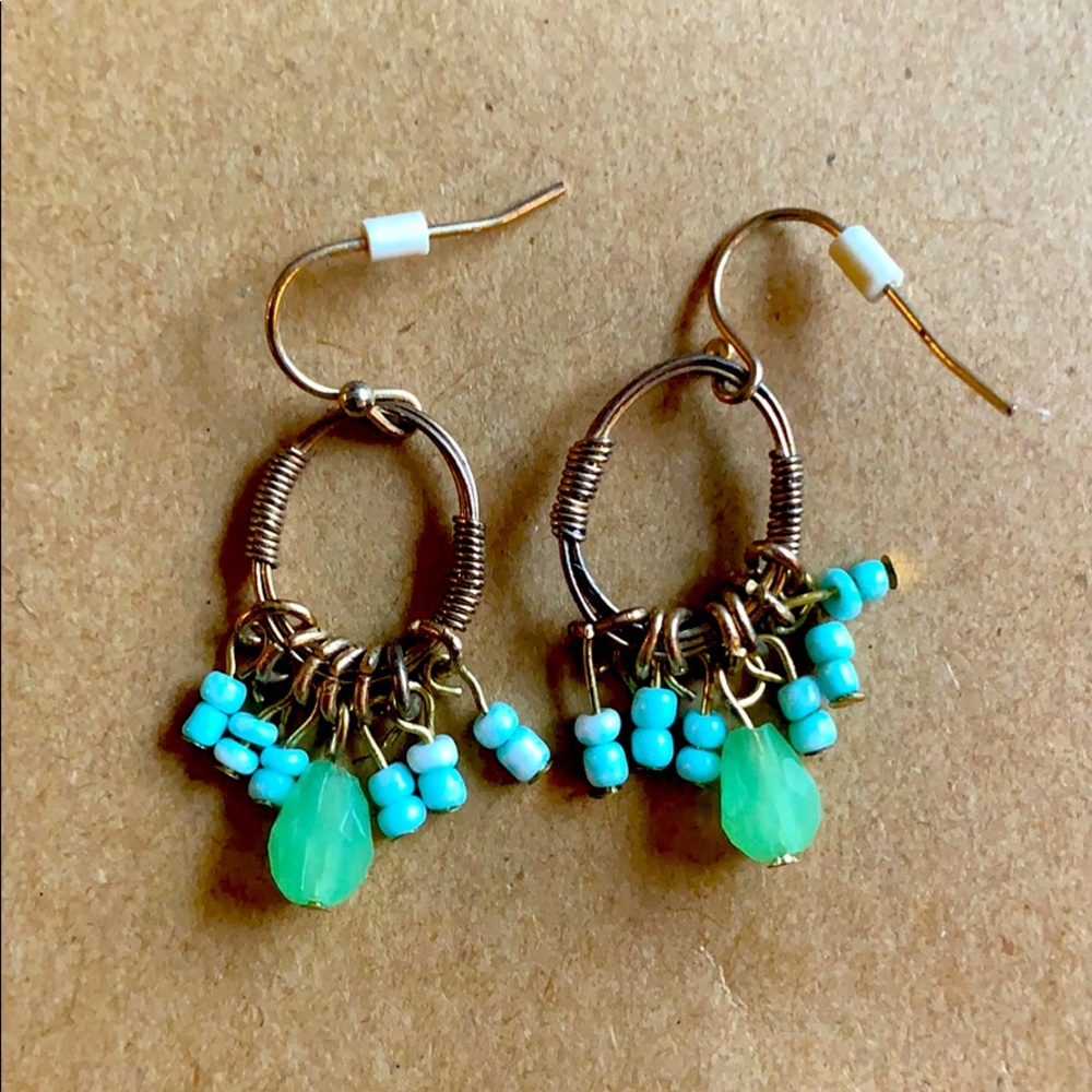 Blue Beaded Earrings